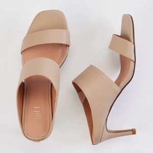 J.Jill Clara Double-Strap‎ Heels Tan Leather Heeled Sandals Size 11 NEW